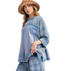 Women's Monkey Washed Terry Knit Top ET28470