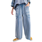 Women's Monkey Washed Terry Pants EB57026