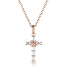 Women's Montana Silversmiths Entwined Rose Gold Brilliant Cross Necklace NC3239RG
