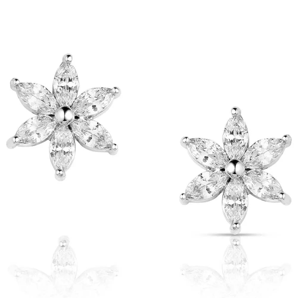 Women's Montana Silversmiths Floral Cheer Crystal Earrings ER5851