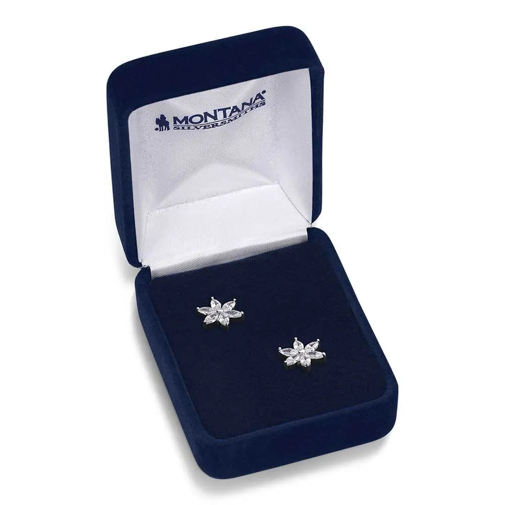 Women's Montana Silversmiths Floral Cheer Crystal Earrings ER5851