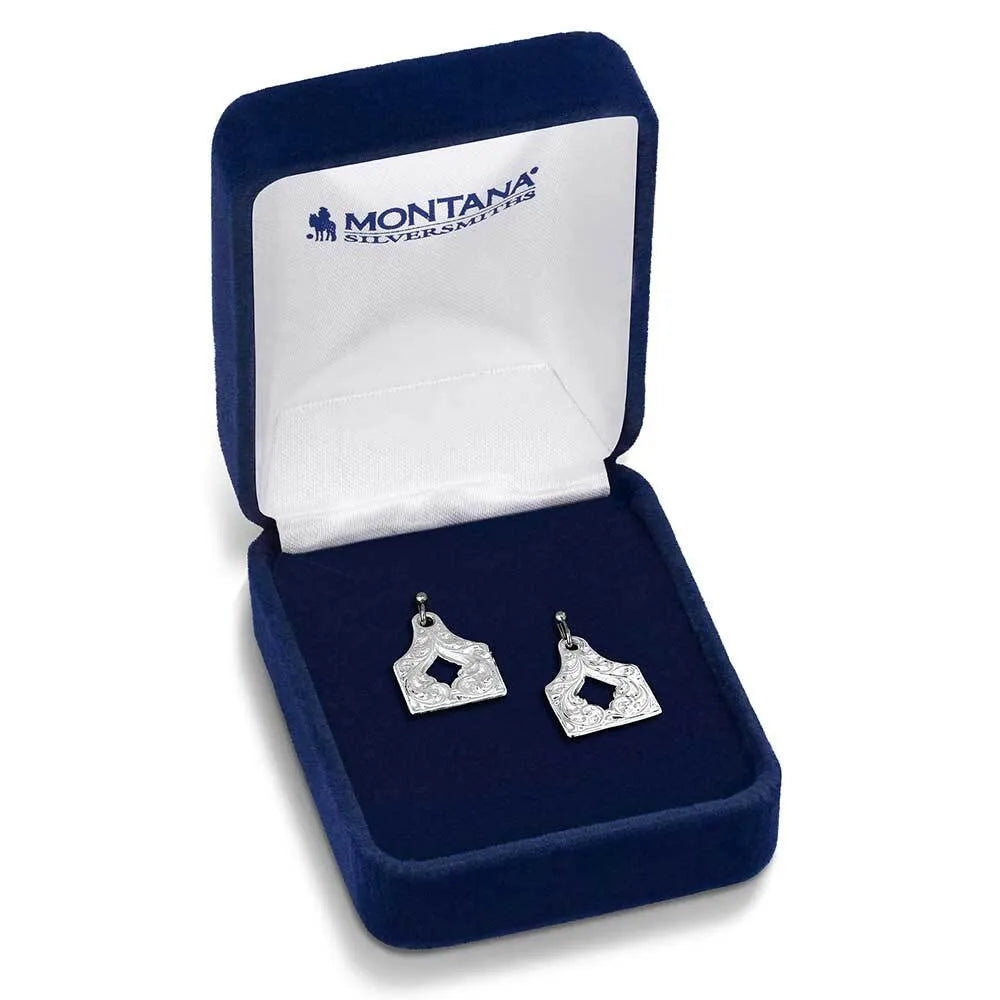 Women's Montana Silversmiths Out West Cow Tag Earrings ER6135
