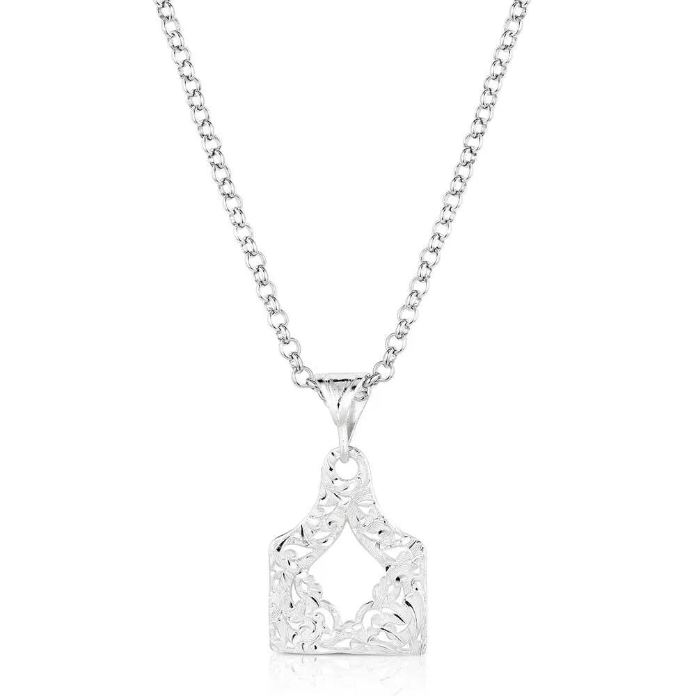 Women's Montana Silversmiths Out West Cow Tag Necklace NC6135