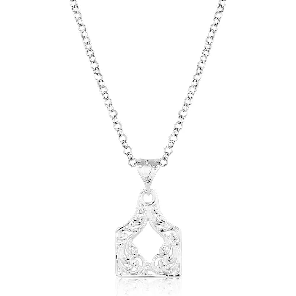 Women's Montana Silversmiths Out West Cow Tag Necklace NC6135