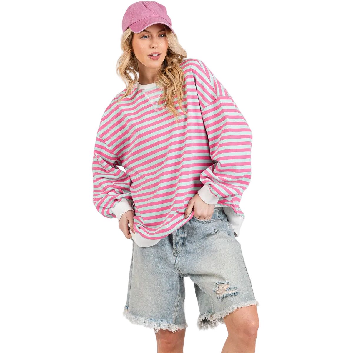 Women's Multi Color Striped Sweatshirt  SNS2022