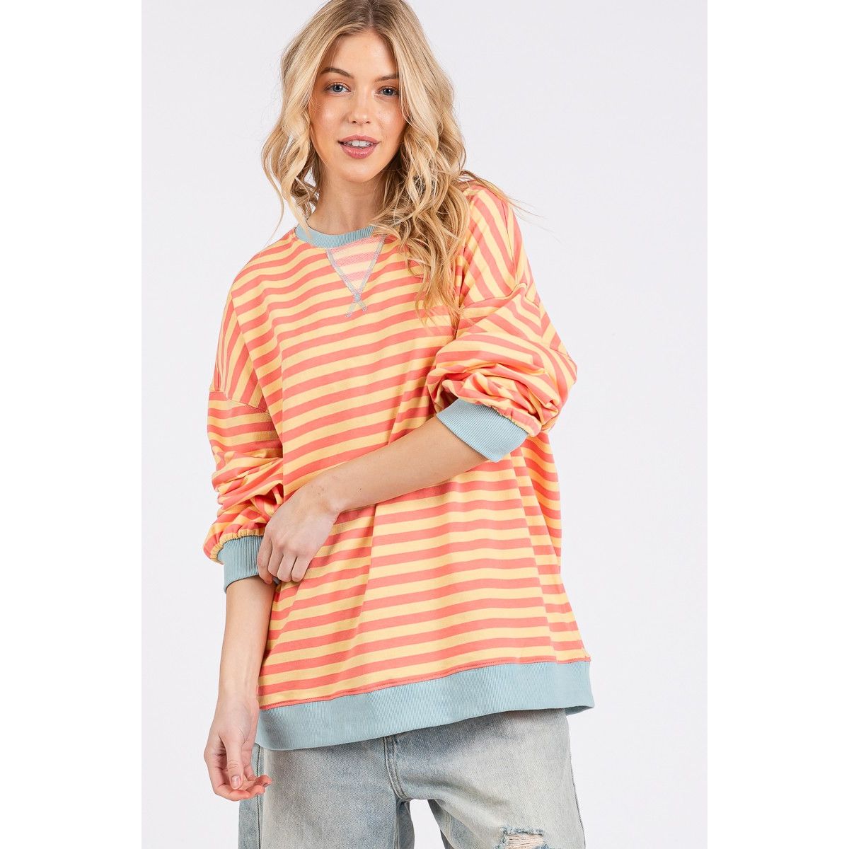 Women's Multi Color Striped Sweatshirt  SNS2022