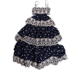 Women's Navy Layer Eyelet Maxi Dress ID7063-A - Crazy House Western Wear