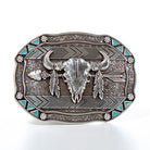 Women's Nocona Rectangle Engraved Floral Pattern Silver Buckle 37007