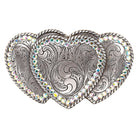 Women's Nocona Silver Triple Heart Buckle with Bling 37534