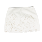 Women's Off White Embroidered Eyelet Washed Skort 71099