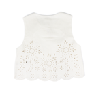 Women's Off White Embroidered Eyelet Washed Vest 71098