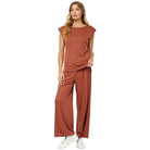 Women's Paded Shoulder Soft Sleeveless Top T4242