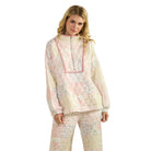 Women's Pastel Floral Textured Quarter Zip VT72523