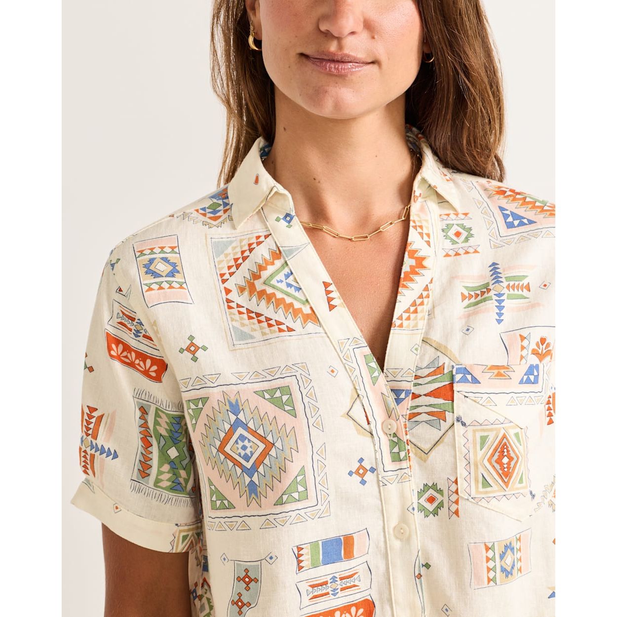 Women's Pendleton Short Sleeve Harlow Linen Shirt TM659-84030