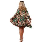 Women's Plus Collared Floral Dress with Ruffle HD7160AX