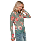 Women's Plus High Neck Semi Sheer Top HT7090CX