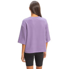 Women's Purple Scuba Short Sleeve Boxy Top DZ26A271-PRPL-WB