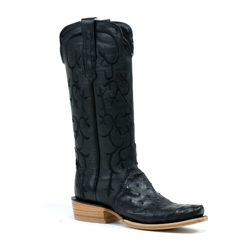 Women's R. Watson Black Full Quill Ostrich Boots RWL4312-1 - Crazy House Western Wear