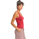 Women's Red Scoop Neck Tank Top DZ26A398-DR