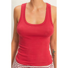Women's Red Scoop Neck Tank Top DZ26A398-DR
