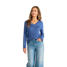 Women's Relaxed Fit Casual V-neck Long Sleeve Top ET6263-RS
