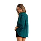 Women's Relaxed Fit Notch V Neck Button Down Blouse ET3764-AF