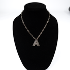 Women's Rhoda Silver Oxidized Ball Letter Necklace T3210