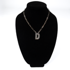 Women's Rhoda Silver Oxidized Ball Letter Necklace T3210