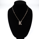 Women's Rhoda Silver Oxidized Ball Letter Necklace T3210