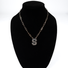 Women's Rhoda Silver Oxidized Ball Letter Necklace T3210