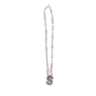 Women's Rhoda Silver Oxidized Ball Letter Necklace T3210