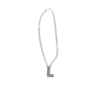 Women's Rhoda Silver Oxidized Ball Letter Necklace T3210