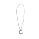 Women's Rhoda Silver Oxidized Ball Letter Necklace T3210