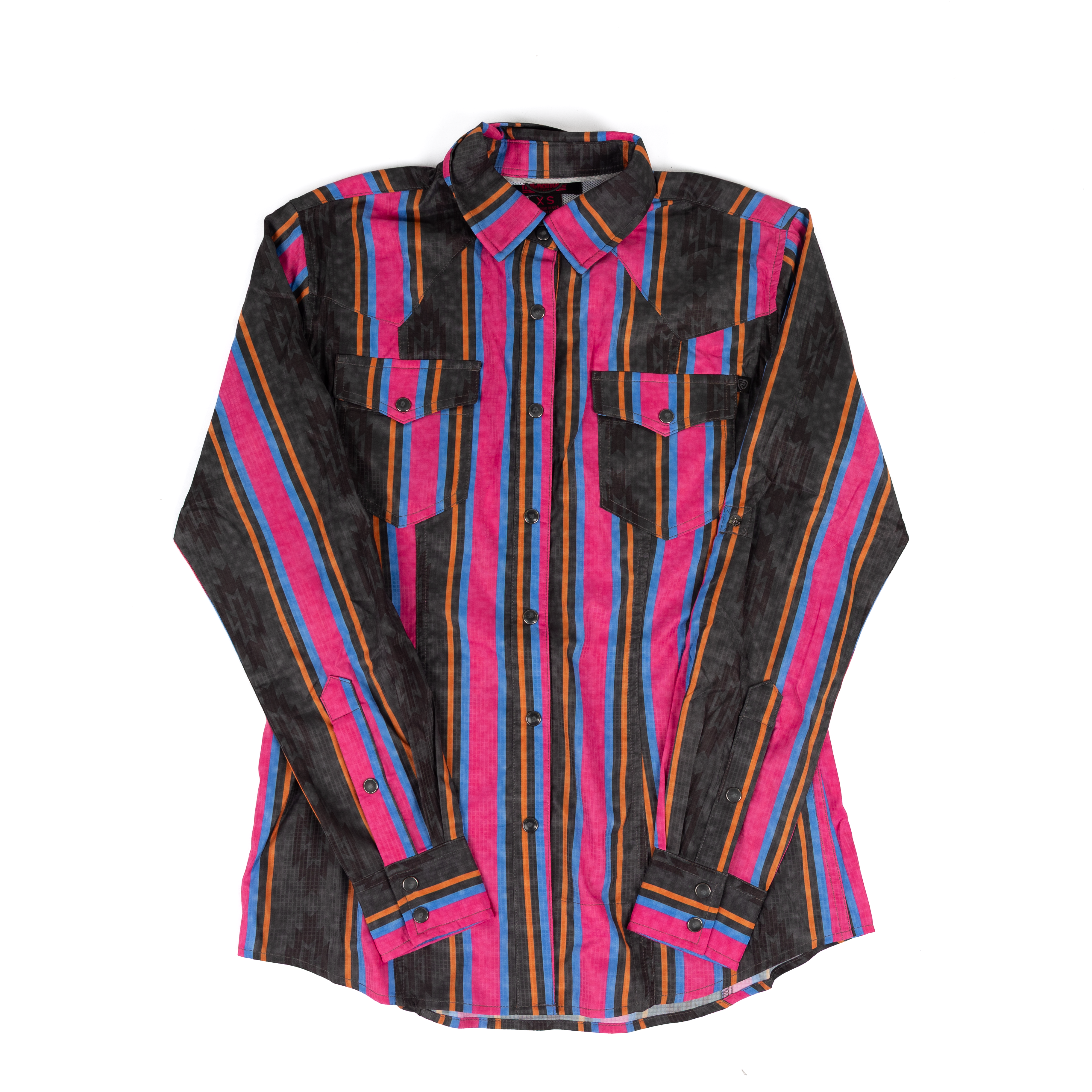 トップス Viscose Ponte S/S York Sleeve Shirt Women's Rock and Roll Aztec Striped Tek Western Long Sleeve Snap