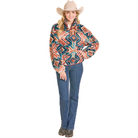 Women's Rock and Roll Denim Aztec Sherpa 1/4 Zip Pullover BW91C07752