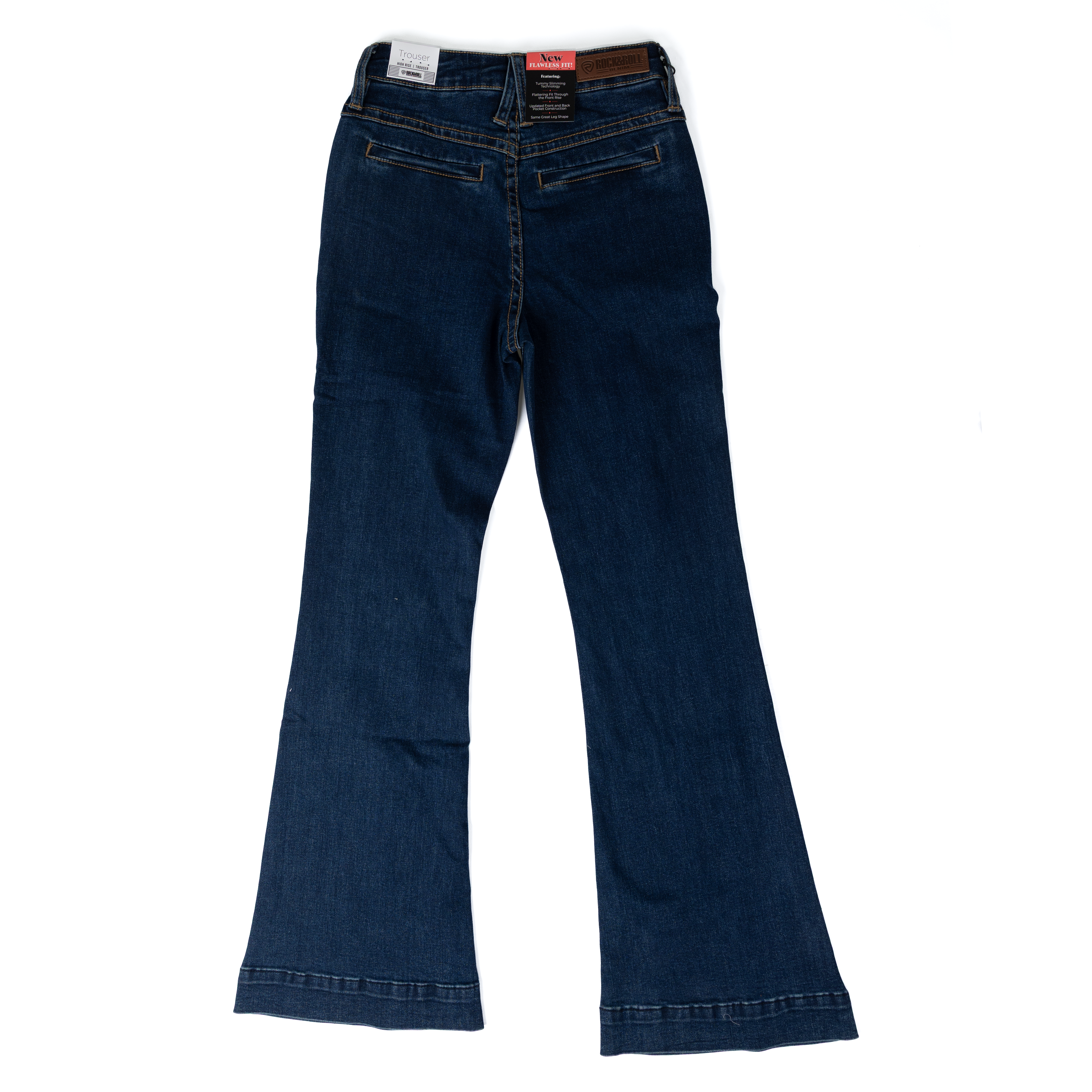 Women's Rock and Roll Denim High Rise Simple Welt Pocket Trouser Jeans BW5HD08489