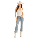 Women's Rock & Roll Distressed Cropped Jeans BW9HD06407 - Crazy House Western Wear