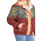 Women's Rock and Roll Oversized Microsuede Bomber Jacket BW92C06949