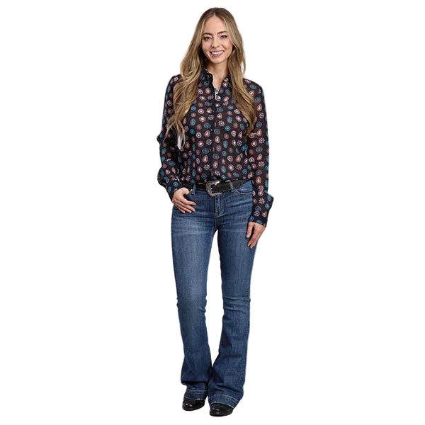 Women's Roper Long Sleeve Multicolor Printed Snap Shirt  03-050-0590-3031