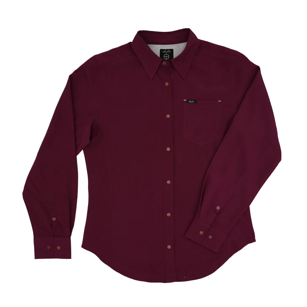 Women's SanJac Maroon Long Sleeve Performance Shirt