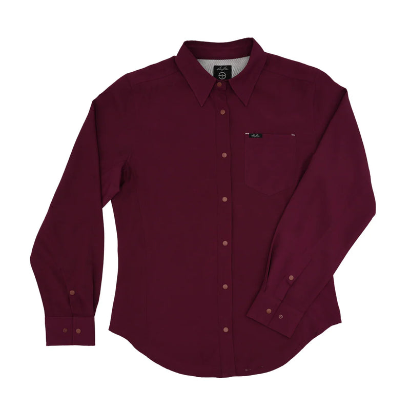 Women's SanJac Maroon Long Sleeve Performance Shirt