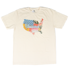 Women's Short Sleeve Faux Patchwork America Printed T-shirt