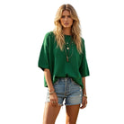 Women's Short Sleeve Oversized Sweater Top SNS2175