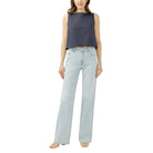 Women's Silver 90s Mid Rise Baggy Bootcut Jeans L83769HDR113