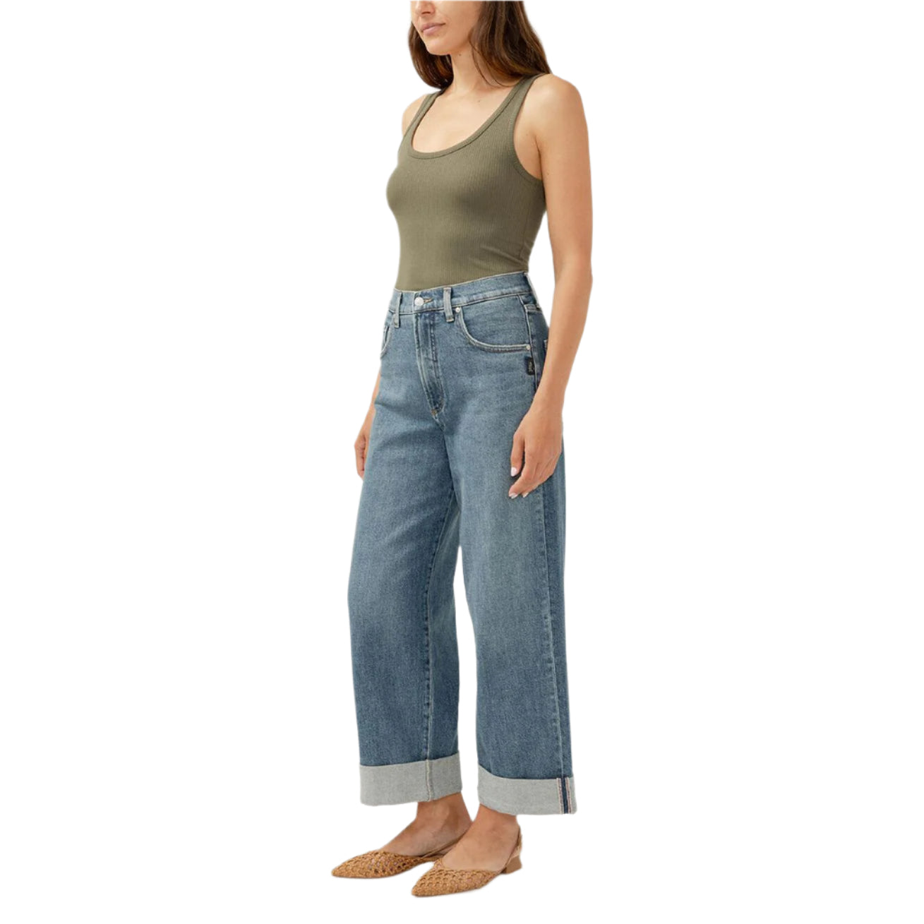 Women's Silver Be Easy Wide Leg Crop Pants L28934AGR310 - Crazy House Western Wear