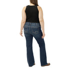 Women's Silver Elyse Mid Rise Slim Bootcut Luxe Stretch Jeans Plus Size W03719CVB462