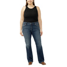 Women's Silver Elyse Mid Rise Slim Bootcut Luxe Stretch Jeans Plus Size W03719CVB462