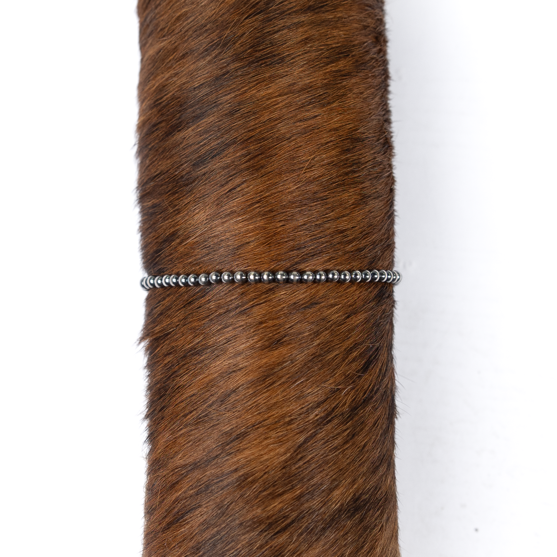 Women's Silver Handmade 3MM Navajo Pearl Bracelet