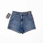 Women's Silver High Rise Utility Shorts L28545ADM392 - Crazy House Western Wear