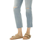 Women's Silver Highland Mid Rise Cropped Straight Leg Luxe Stretch Jeans L43118CVS101